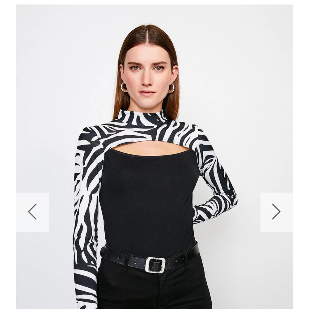 Karen Millen Monochrome Zebra Print Blouse